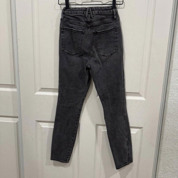 Good American Good Curve Yoke Skinny Jeans Stretch Women's Size 0 25 Black - Picture 3 of 11
